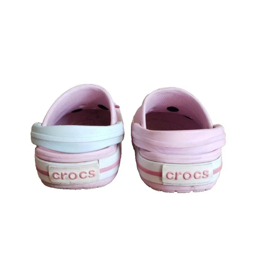 Crocs Toddler Size 9 (C9) Blue Red White Crocband Clogs Sandals Shoes Slip On